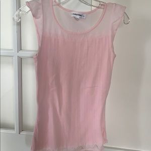 Calvin Klein pink flutter cap sleeve sweater